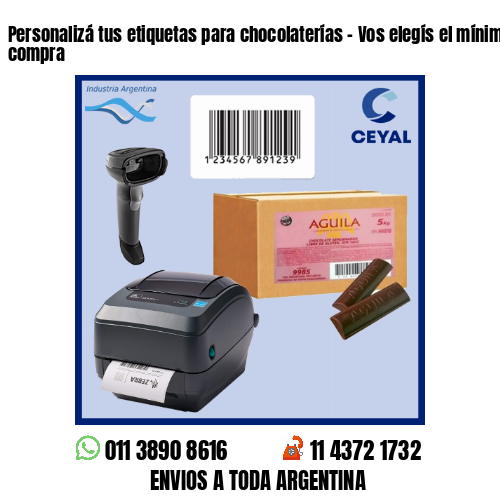 Personalizá tus etiquetas para chocolaterías - Vos elegís el mínimo de compra