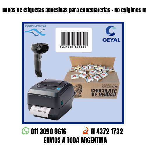 Rollos de etiquetas adhesivas para chocolaterías – No exigimos mínimos!