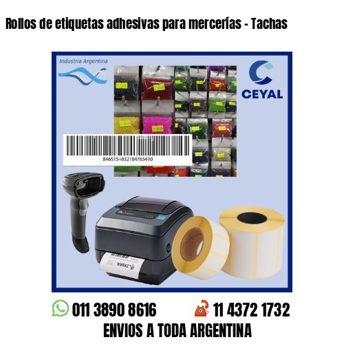 Rollos de etiquetas adhesivas para mercerías – Tachas