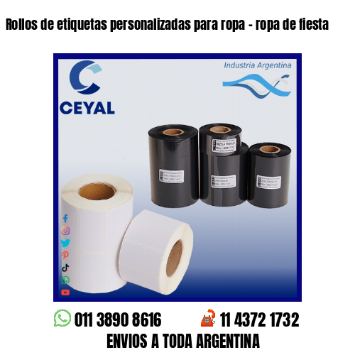 Rollos de etiquetas personalizadas para ropa – ropa de fiesta