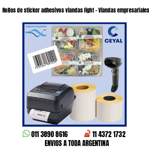 Rollos de sticker adhesivos viandas light – Viandas empresariales