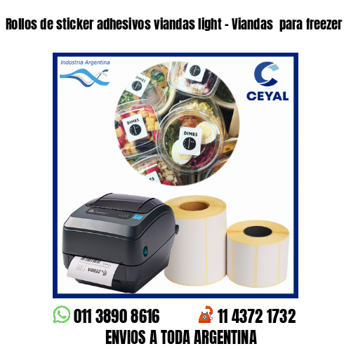 Rollos de sticker adhesivos viandas light - Viandas  para freezer