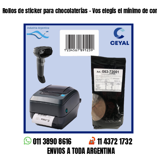 Rollos de sticker para chocolaterías – Vos elegís el mínimo de compra