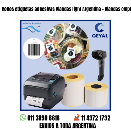 Rollos etiquetas adhesivas viandas light Argentina - Viandas empresariales