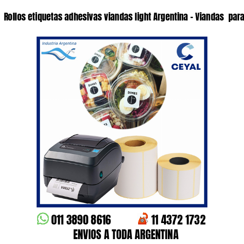 Rollos etiquetas adhesivas viandas light Argentina - Viandas  para freezer