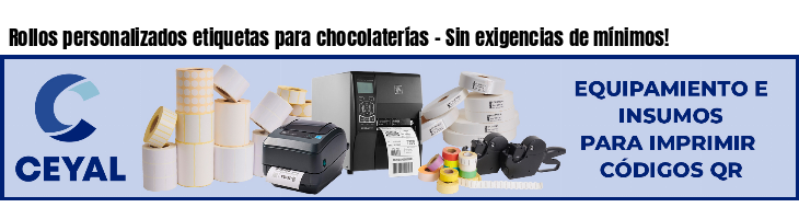 Rollos personalizados etiquetas para chocolaterías - Sin exigencias de mínimos!