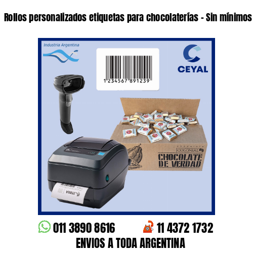 Rollos personalizados etiquetas para chocolaterías – Sin mínimos de compra!