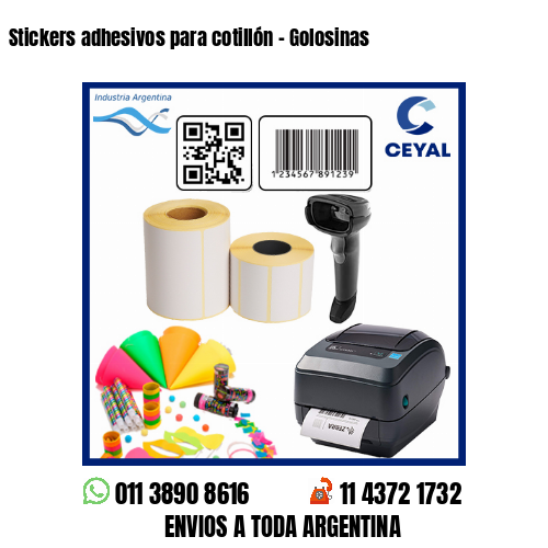 Stickers adhesivos para cotillón - Golosinas