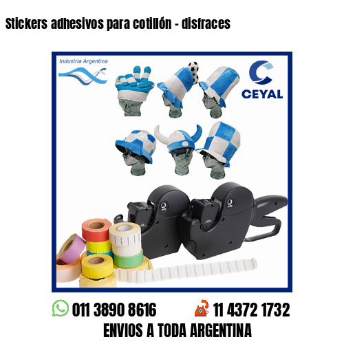 Stickers adhesivos para cotillón - disfraces