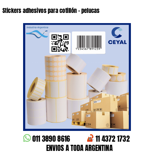 Stickers adhesivos para cotillón - pelucas