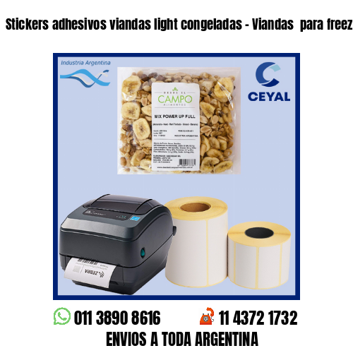 Stickers adhesivos viandas light congeladas - Viandas  para freezer