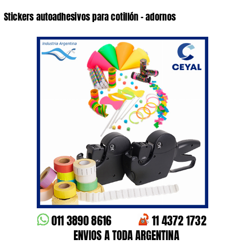 Stickers autoadhesivos para cotillón - adornos