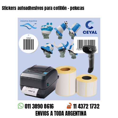 Stickers autoadhesivos para cotillón - pelucas