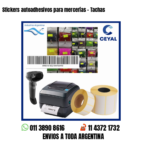 Stickers autoadhesivos para mercerías - Tachas