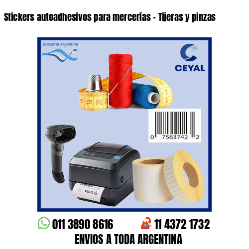 Stickers autoadhesivos para mercerías - Tijeras y pinzas