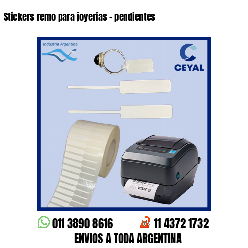 Stickers remo para joyerías - pendientes