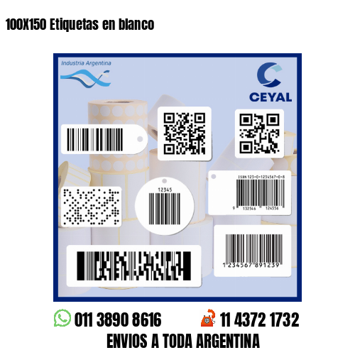 100X150 Etiquetas en blanco 