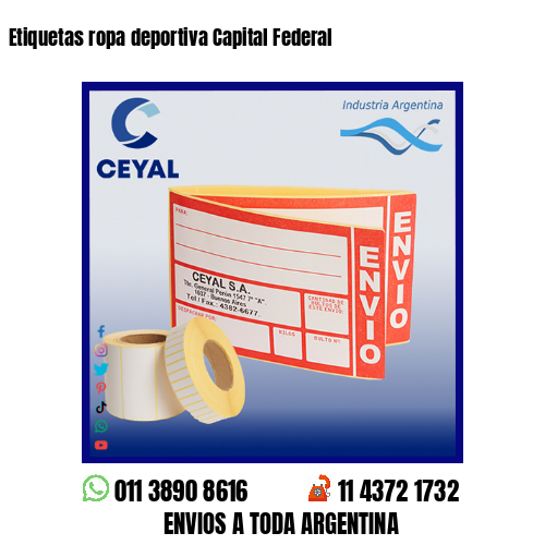 Etiquetas ropa deportiva Capital Federal