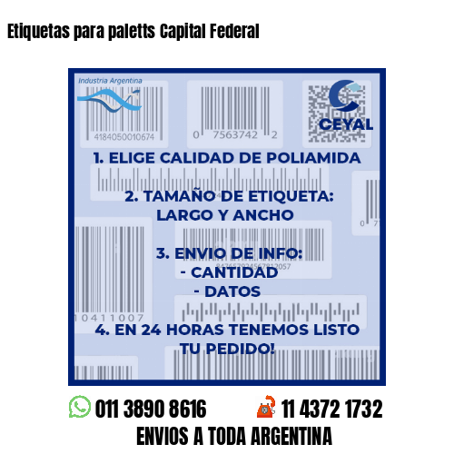 Etiquetas para paletts Capital Federal