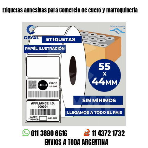 Etiquetas adhesivas para Comercio de cuero y marroquinería