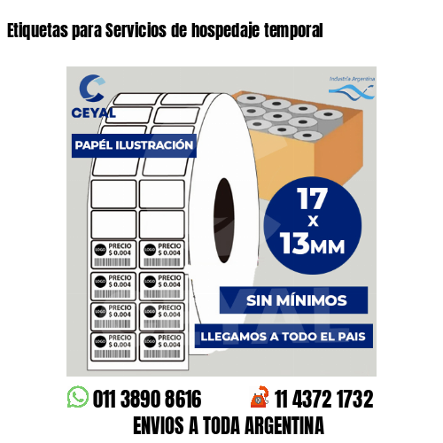 Etiquetas para Servicios de hospedaje temporal