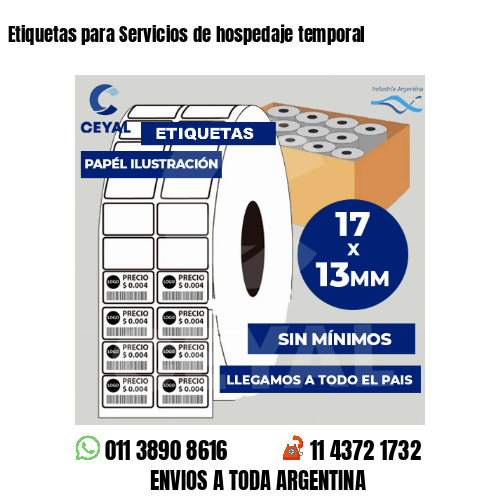 Etiquetas para Servicios de hospedaje temporal