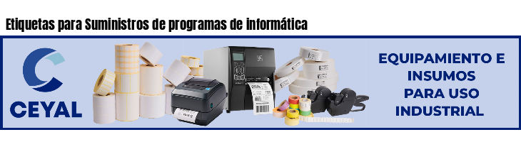 Etiquetas para Suministros de programas de informática