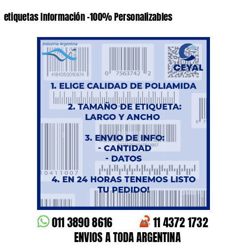 etiquetas Información -100% Personalizables