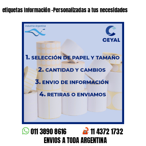 etiquetas Información -Personalizadas a tus necesidades