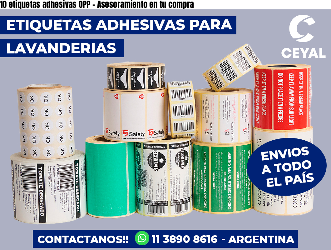 10 etiquetas adhesivas OPP - Asesoramiento en tu compra