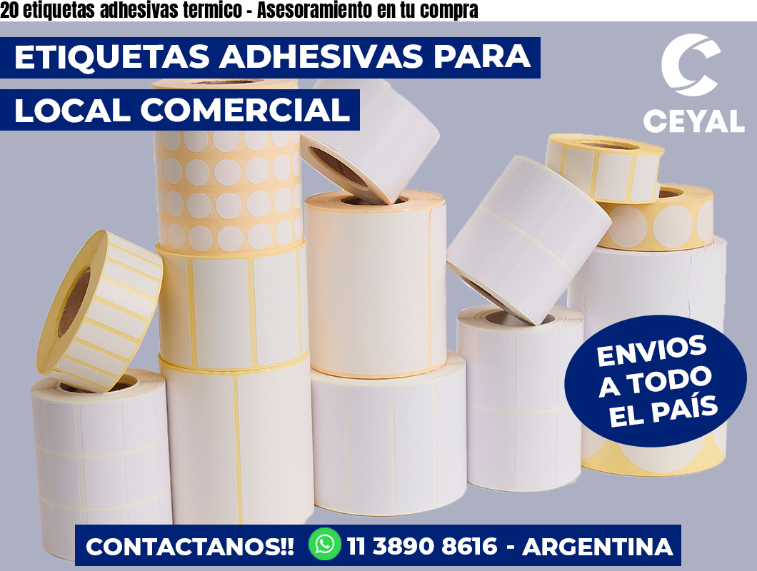 20 etiquetas adhesivas termico - Asesoramiento en tu compra