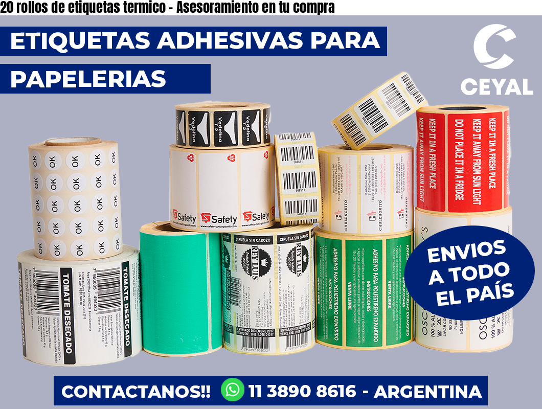 20 rollos de etiquetas termico – Asesoramiento en tu compra