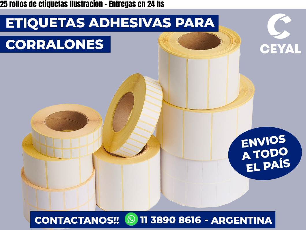 25 rollos de etiquetas Ilustracion – Entregas en 24 hs