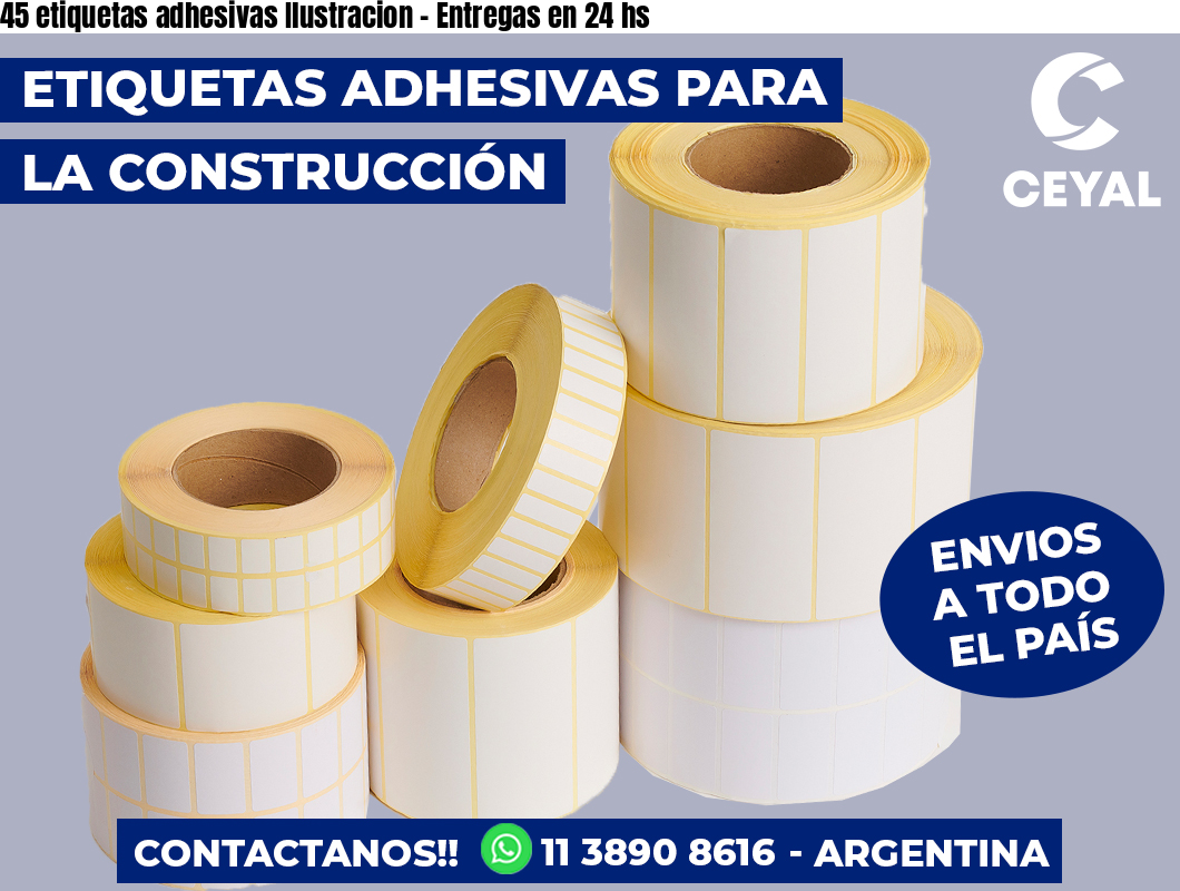 45 etiquetas adhesivas Ilustracion – Entregas en 24 hs