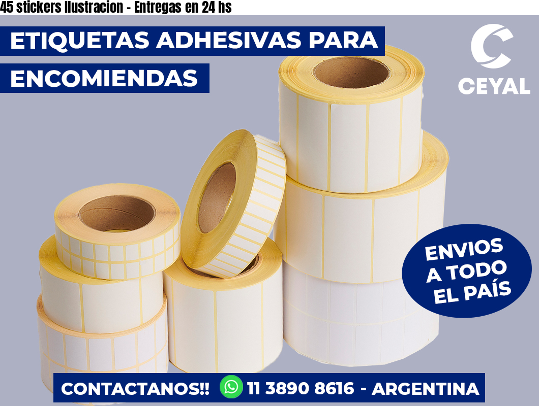 45 stickers Ilustracion - Entregas en 24 hs