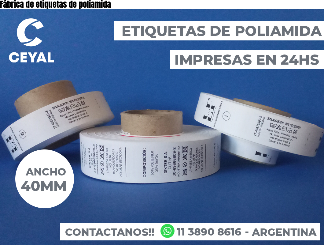 Fábrica de etiquetas de poliamida