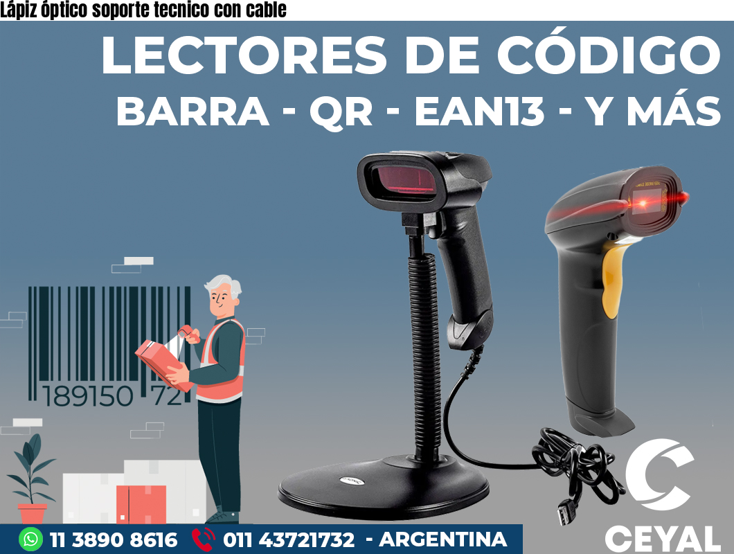 Lápiz óptico soporte tecnico con cable