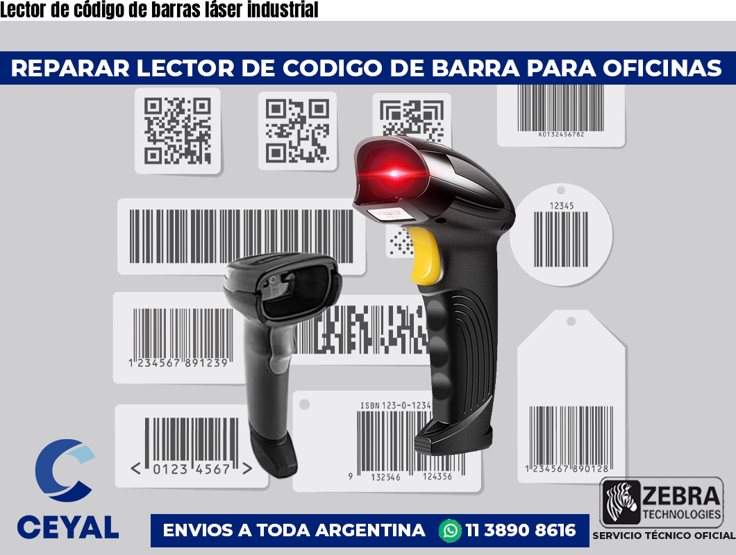 Lector de código de barras láser industrial