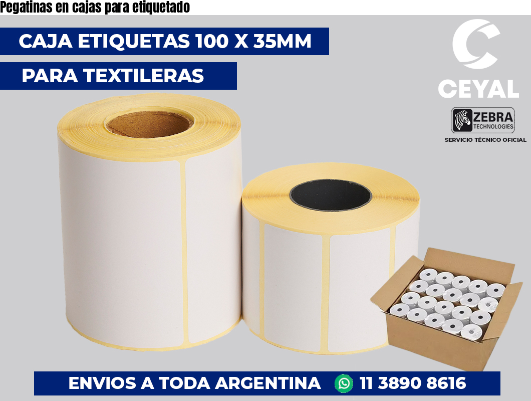 Pegatinas en cajas para etiquetado