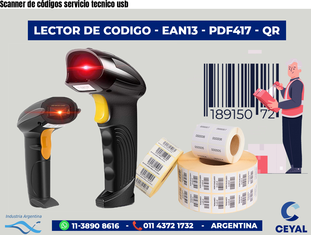 Scanner de códigos servicio tecnico usb