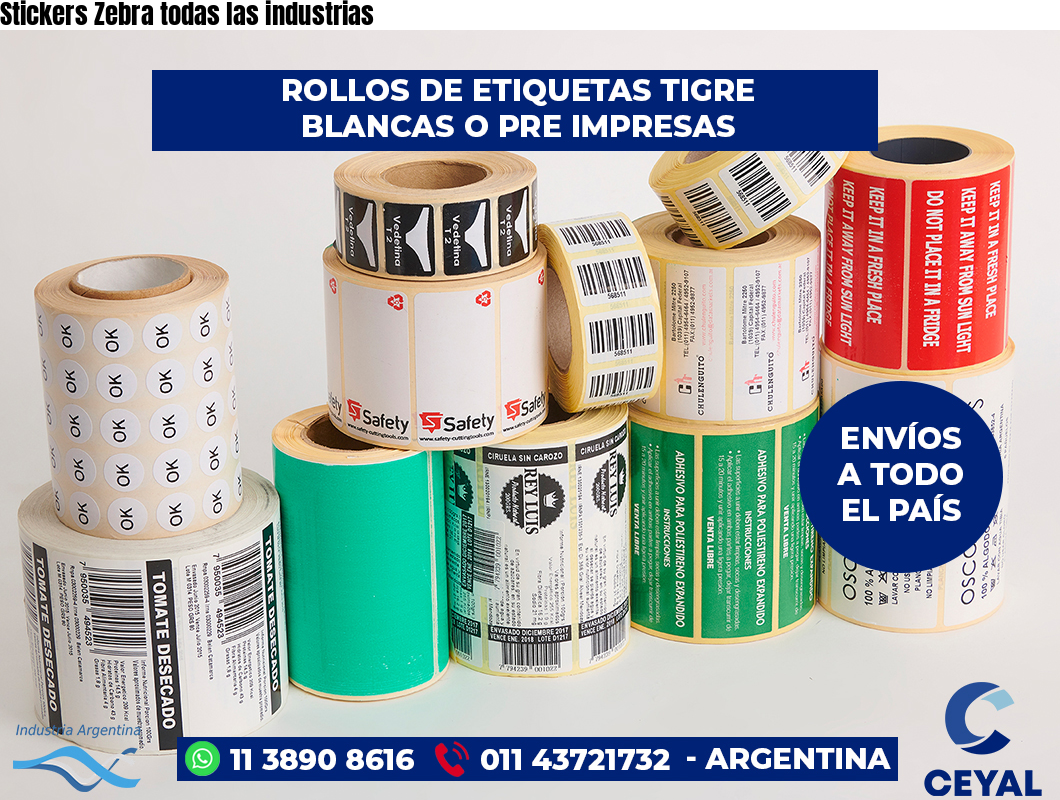 Stickers Zebra todas las industrias