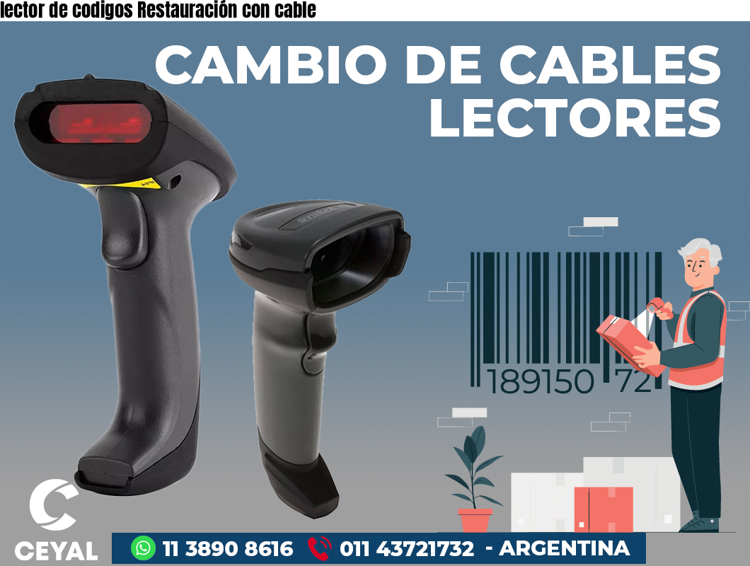 lector de codigos Restauración con cable