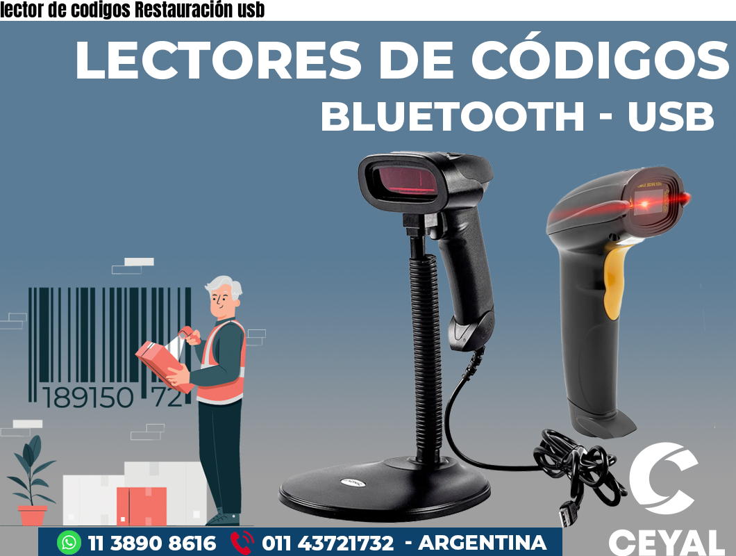 lector de codigos Restauración usb