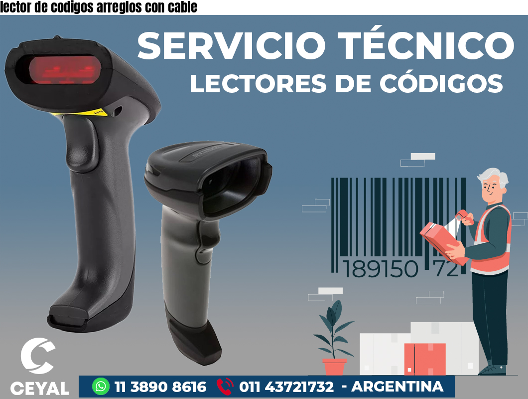 lector de codigos arreglos con cable