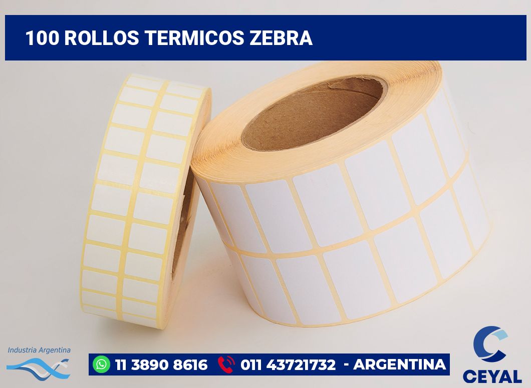 100 Rollos termicos zebra