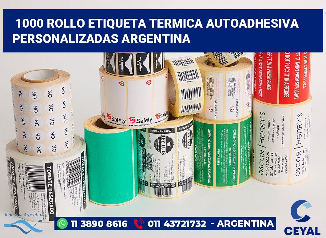 1000 Rollo etiqueta termica autoadhesiva personalizadas argentina