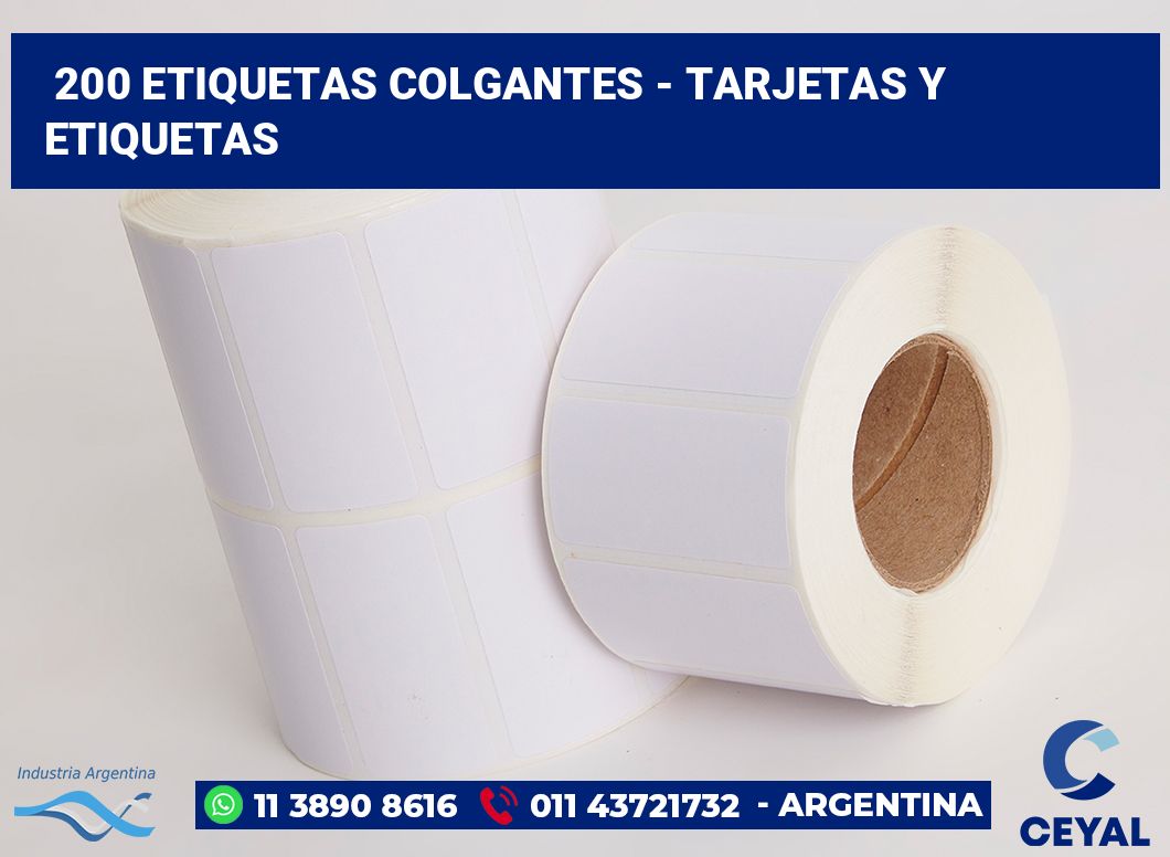 200 Etiquetas colgantes - tarjetas y etiquetas