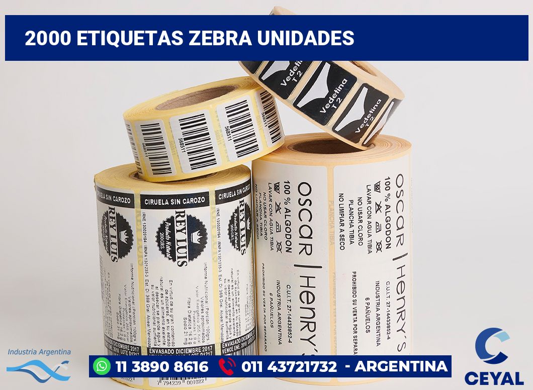 2000 Etiquetas zebra unidades