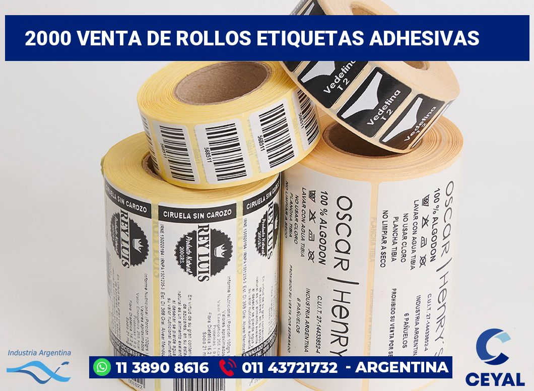 2000 Venta de rollos etiquetas adhesivas