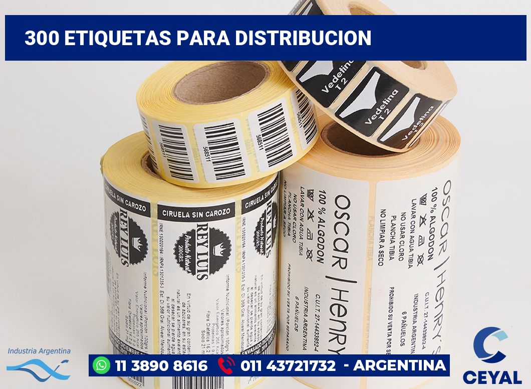 300 Etiquetas para distribucion